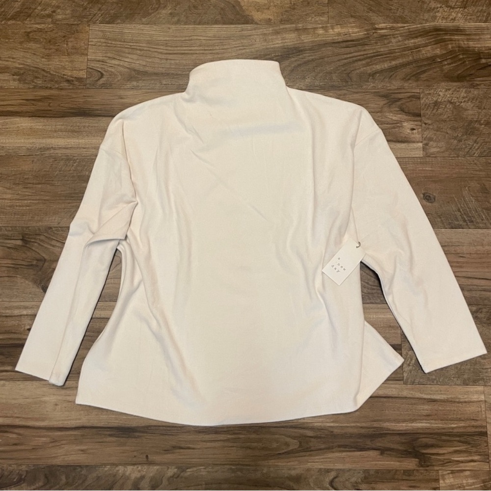 A New Day | Women’s Cream Micro Fleece Mock Neck Super Soft Sweater Size 1X - Picture 4 of 9